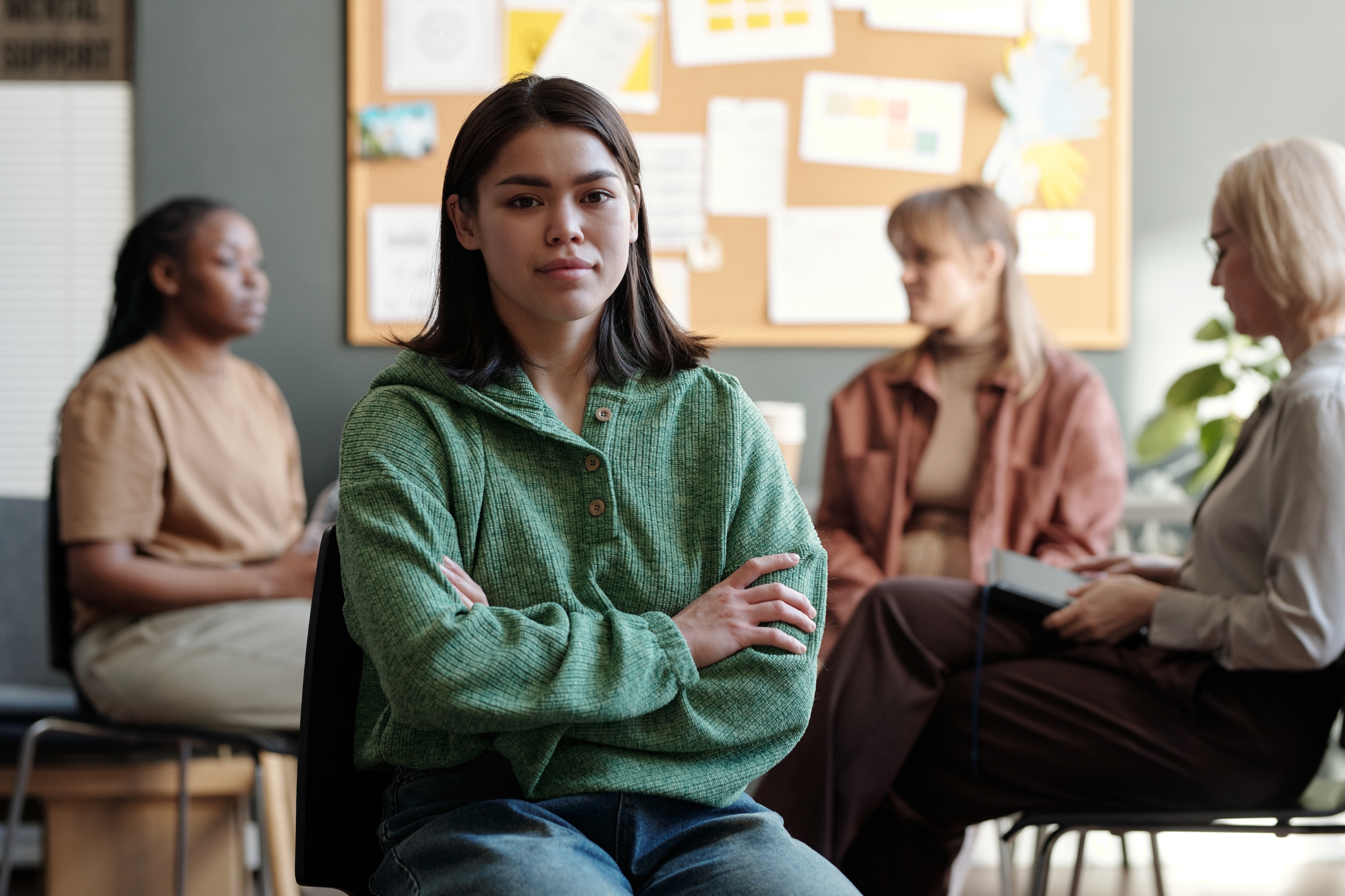 Young adult in a clinical session